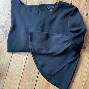 Flare sleeve Black Blouse